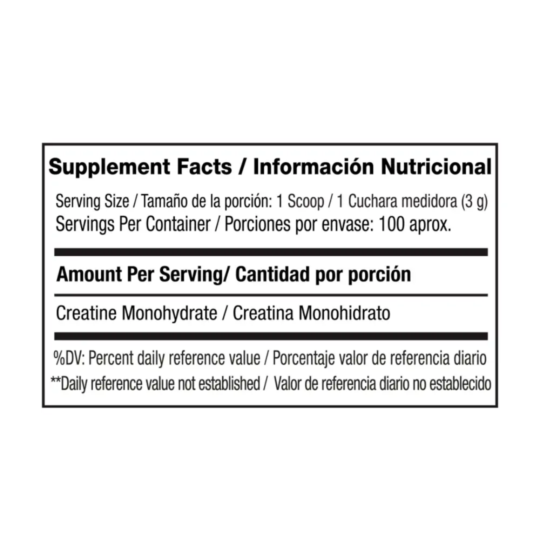 Creatina Vitanas Creatine Time 300 g - tabla y etiqueta