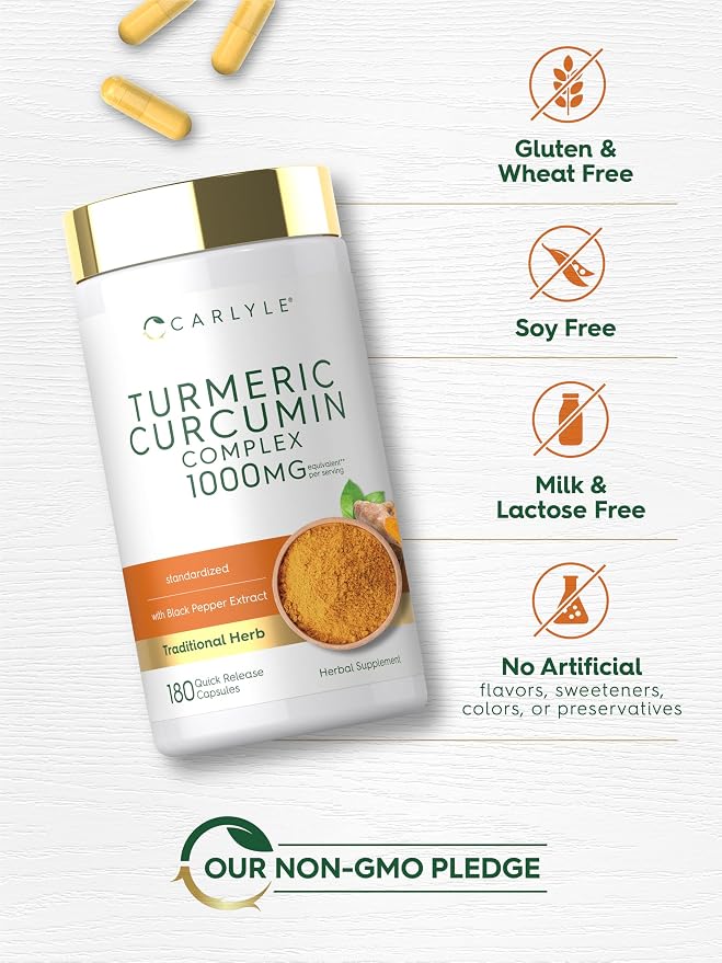 Cúrcuma Carlyle con Pimienta Negra | 180 cápsulas