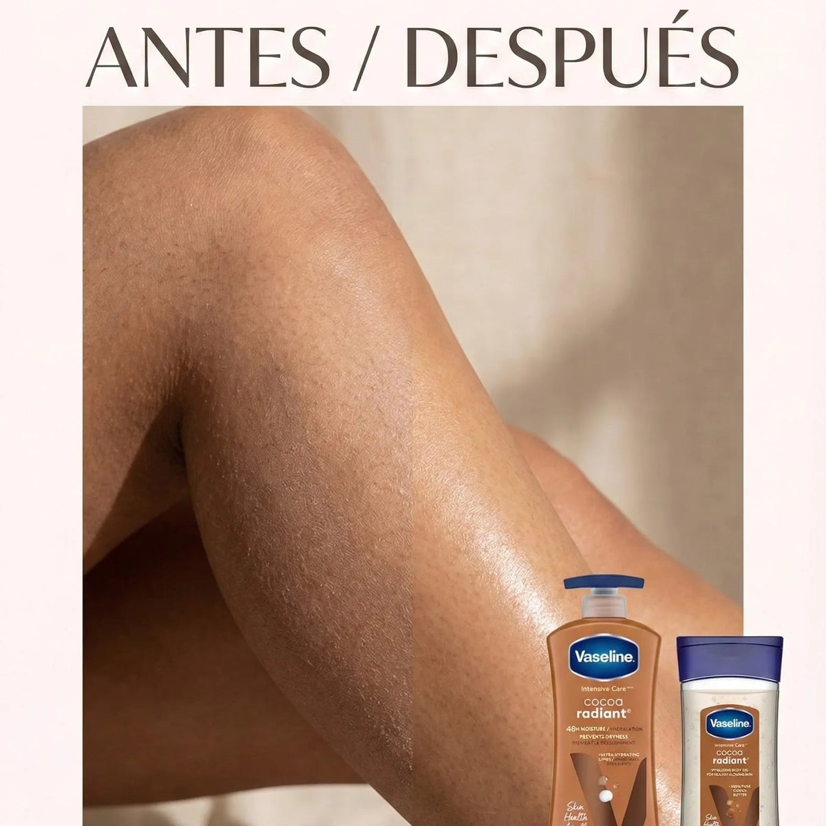 Combo Vaseline Cocoa Radiant: Loción 600 ml + Body Gel Oil 200 ml