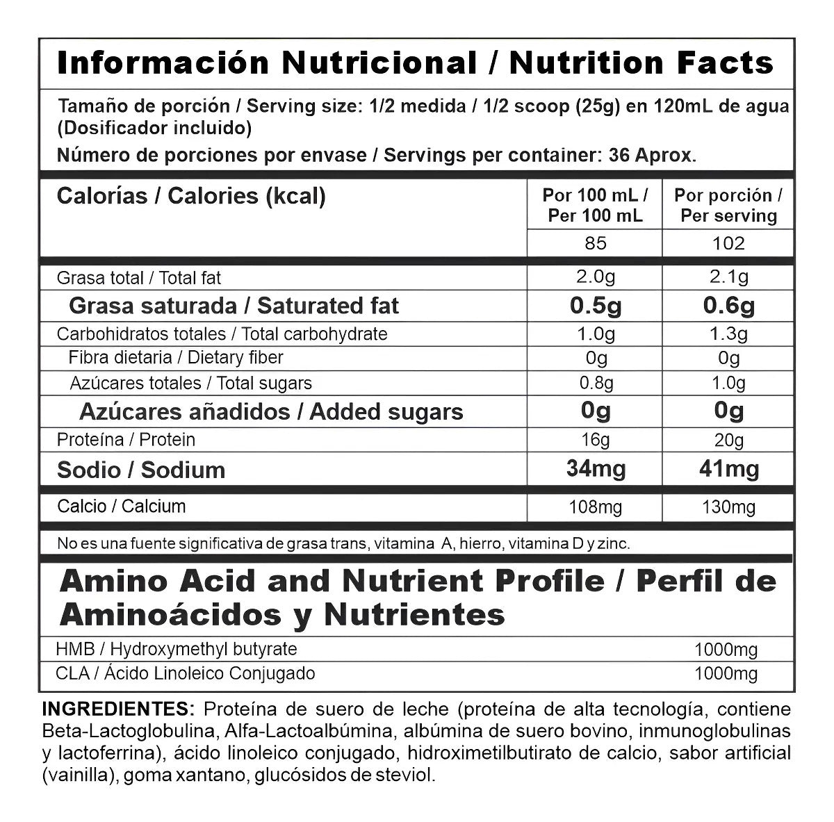 Iso Clean 2lb – Proteína Isolate con HMB y CLA | Vainilla