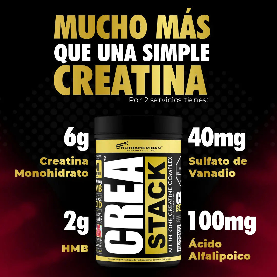 Crea Stack | Creatina con HMB | 60 porciones