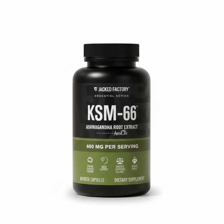 Ashwagandha KSM-66® – Fondo blanco con sombra