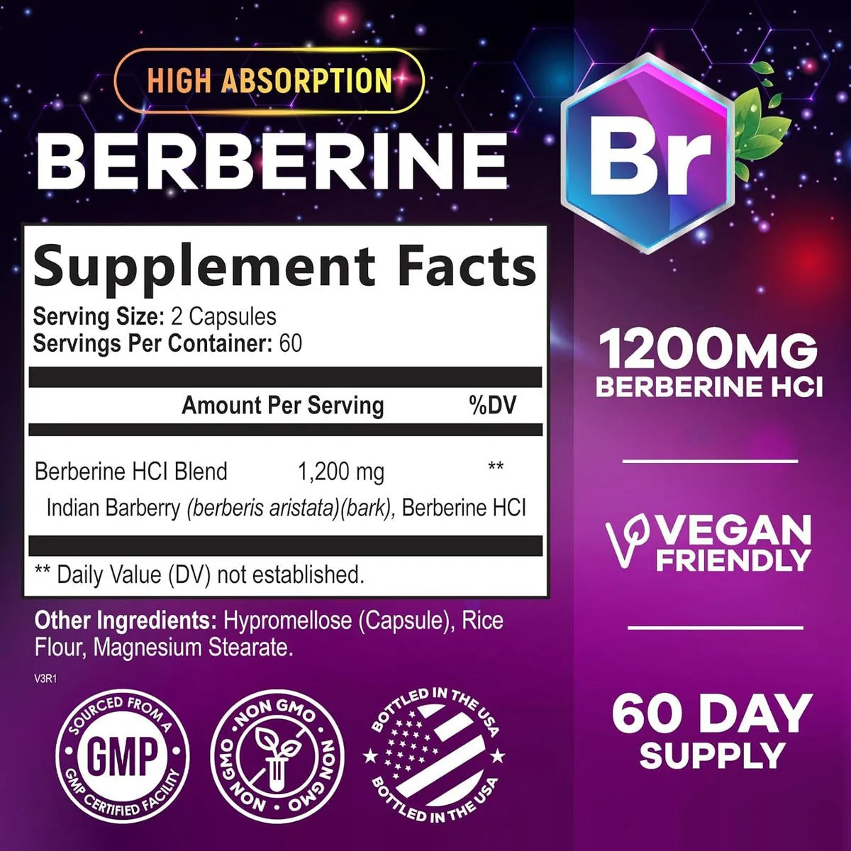 Berberina HCL Nature’s Nutrition | 60 cápsulas