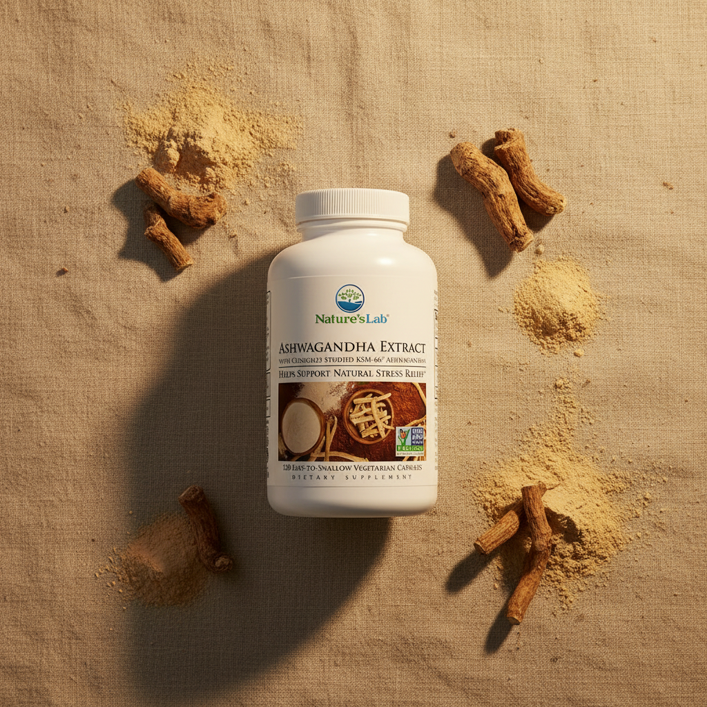 Flat lay ashwagandha roots