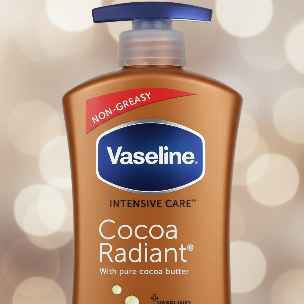 Vaseline Cocoa Radiant 600ml — Close-up detalle de empaque y etiqueta