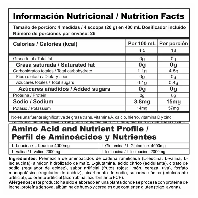 Nitro Shock BCAA + Glutamina | 520 g
