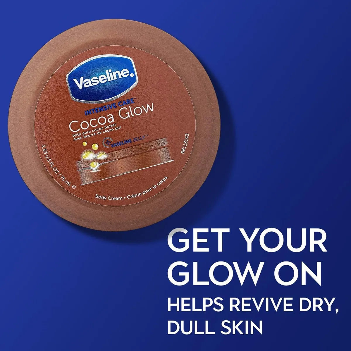 Vaseline Cocoa Glow 75ml - Hidratación 48h Con Cacao - Crema - MARTURI