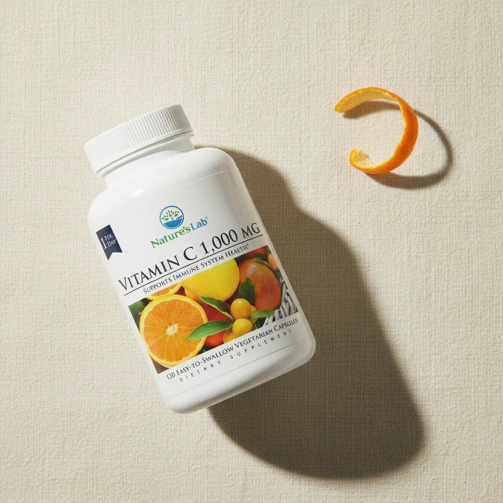 Nature's Lab Vitamin C Flatlay Editorial