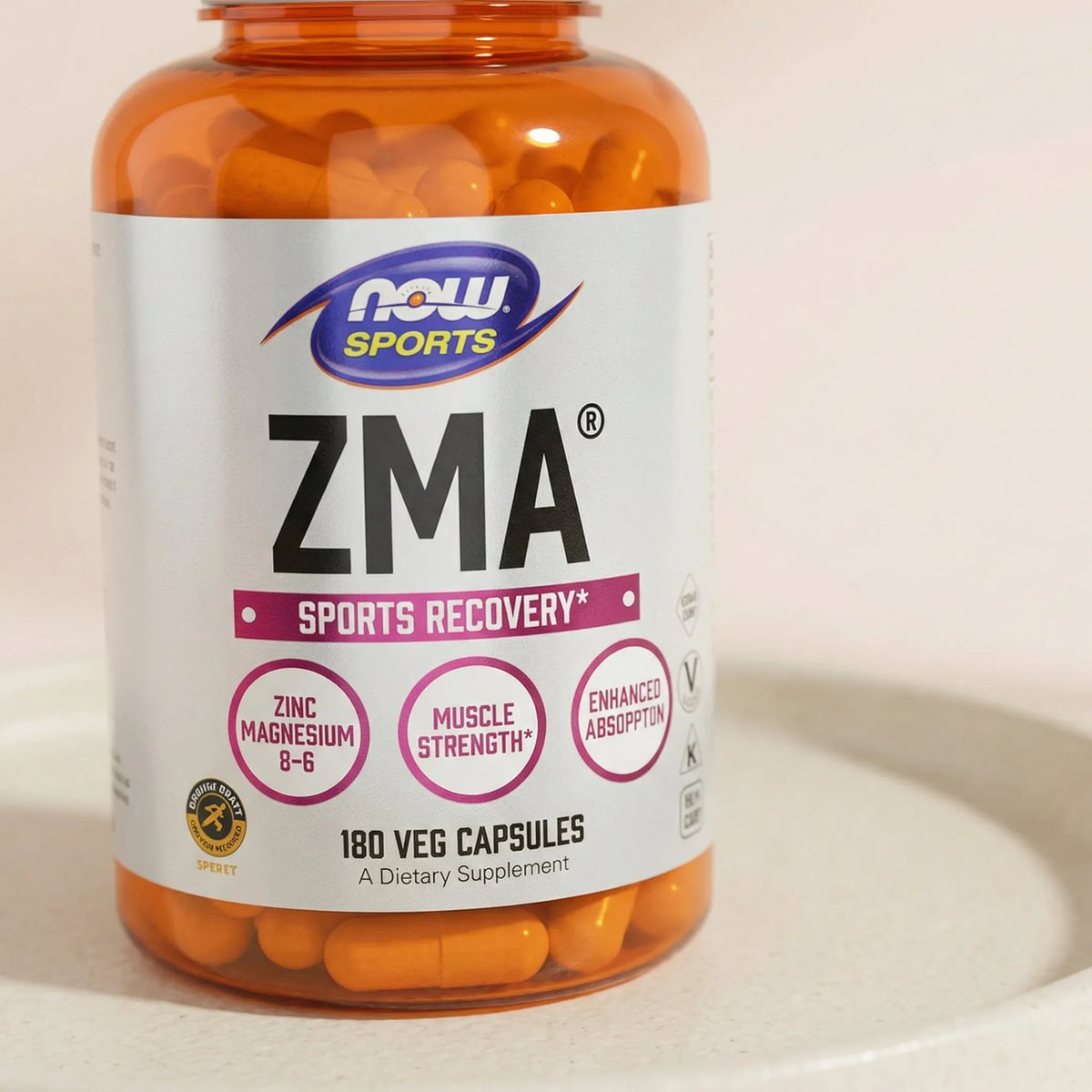 ZMA NOW Sports | 180 cápsulas | Zinc, magnesio y B6