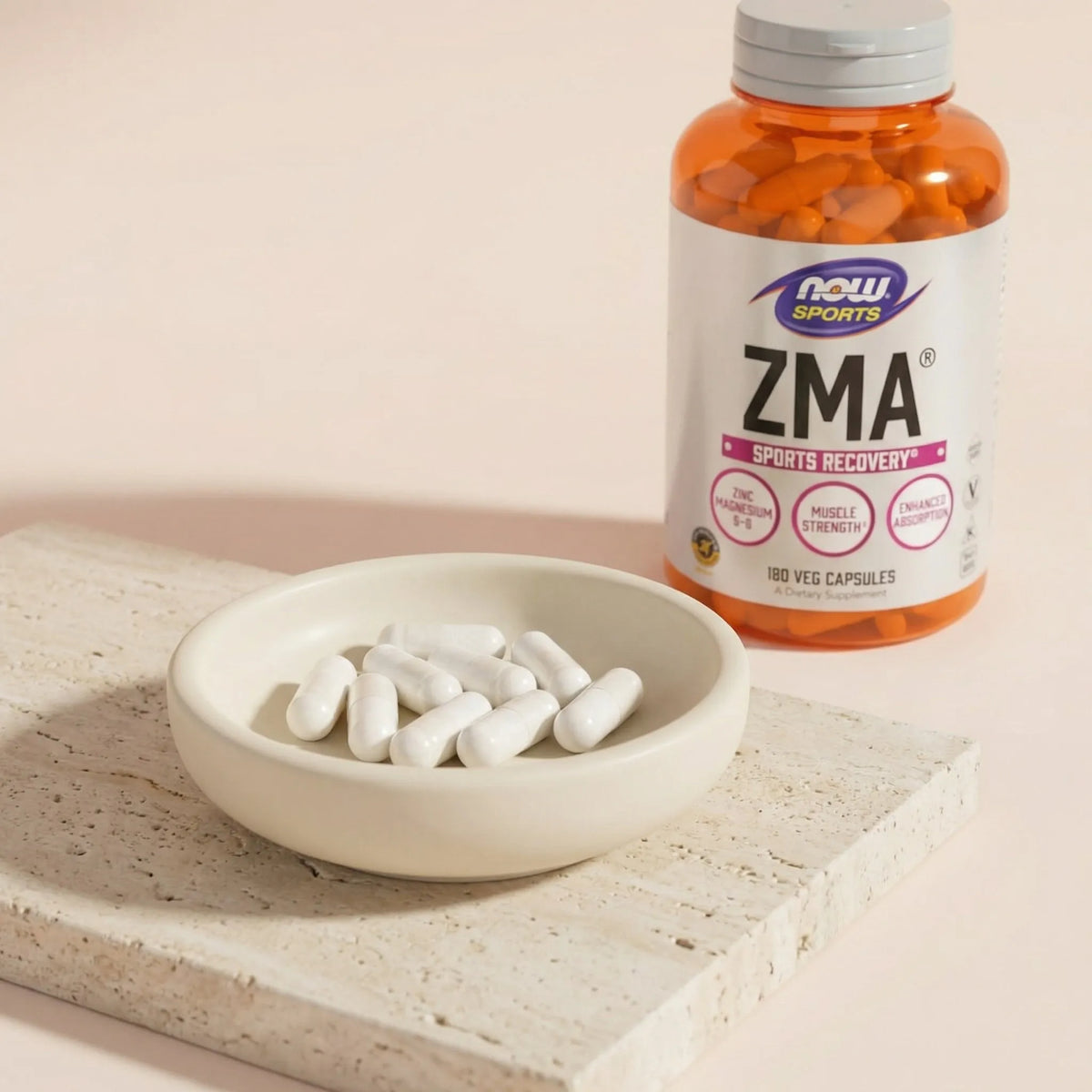 Cápsulas vegetales ZMA NOW Sports – Non-GMO, libre de gluten
